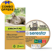 Buy Seresto Flea Collar + Drontal For Cats 4kg | Free Shipping