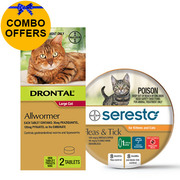 Buy Seresto Flea Collar + Drontal For Cats 6kg | Free Shipping