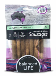 Buy Balanced Life Crocodile and Salmon Sausage Grain Free Dog Treats 