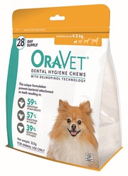 Buy Oravet Dental Chews for X-Small Dogs Up To 4.5 kg (ORANGE) 3 Chews
