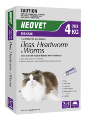 Buy Neovet Flea and Worming For Cats over 4kg Purple 3 Pack Online