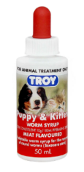 Troy Puppy & Kitten Meat Flavoured Worm Syrup