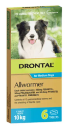 Drontal All Wormer Tablets for Dogs 10kg Aqua Pack