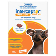 Interceptor Spectrum Tasty Chews For Very Small Dogs Up To 4Kg (Brown)