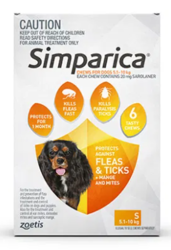 Simparica Chewables 20MG for Small Dogs 5.1-10KG (ORANGE)